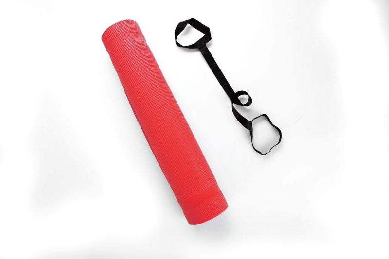 Mind Reader All Purpose Extra Thick Yoga Mat Fitness & Exercise Mats with Carrying Strap, High Density Anti-Tear, Red - Image 3